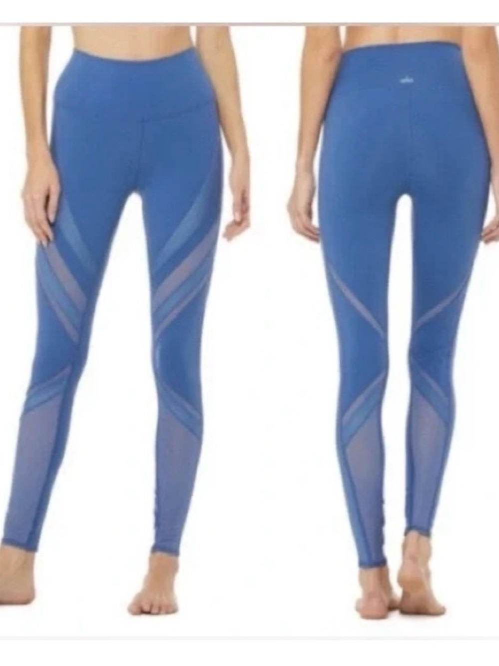 ALO Yoga Lot of 2! Blue High-Waist Mesh-Accent Leggings in Great Condition!